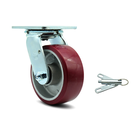 5 Inch Poly On Aluminum Swivel Caster With Roller Bearing And Swivel Lock SCC